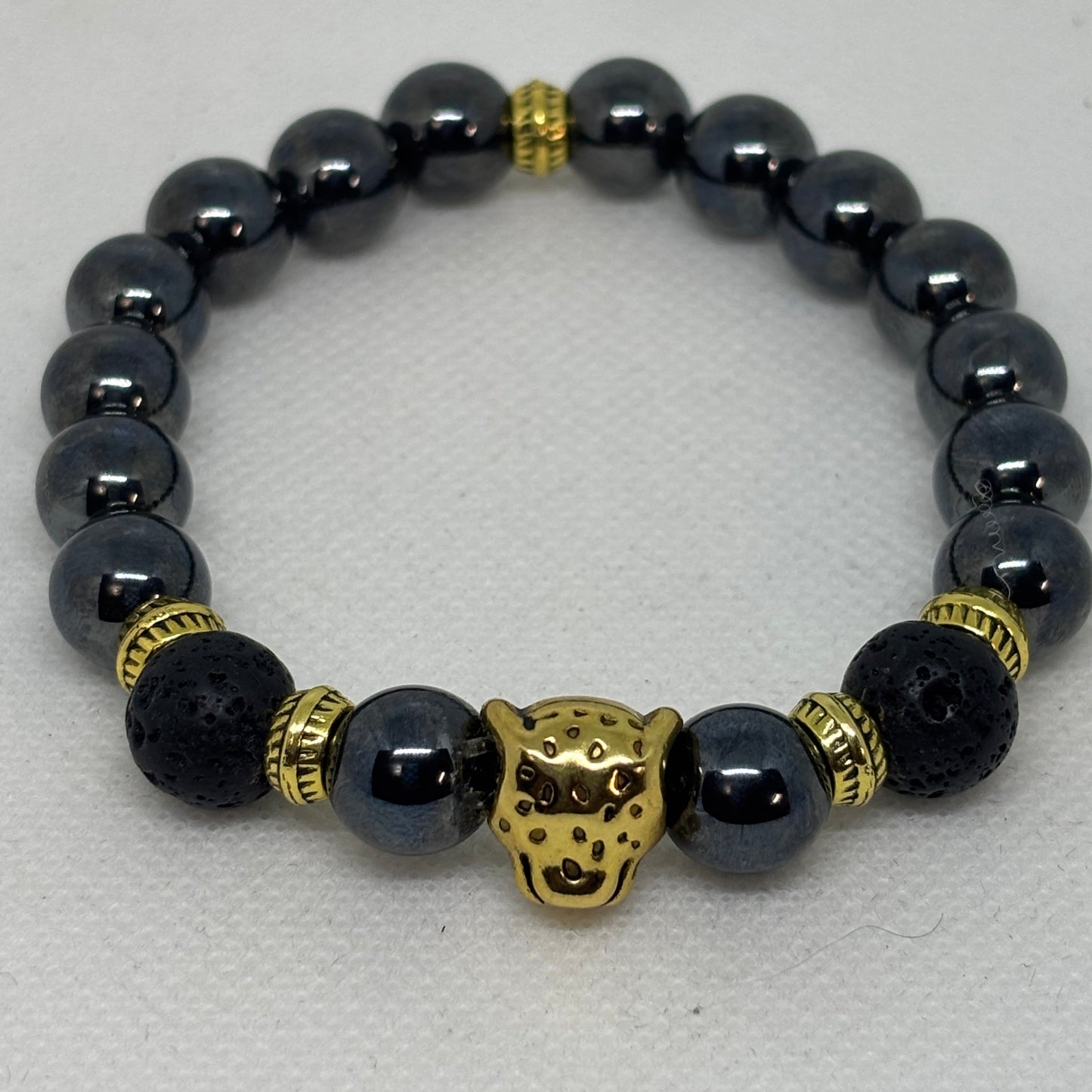 Black & Gold Panther Bracelet for Men