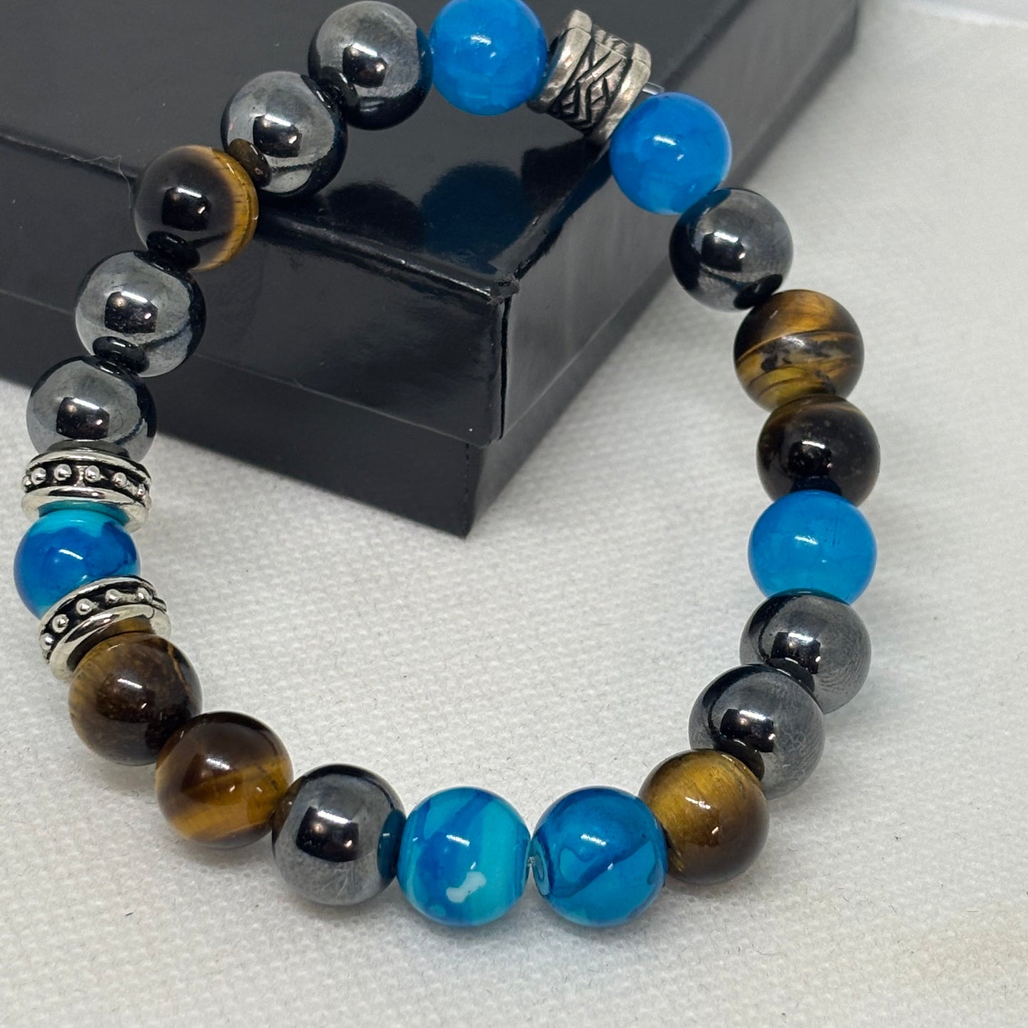 Light Blue Bead Bracelet for Men (Calm & Relaxation Stone)