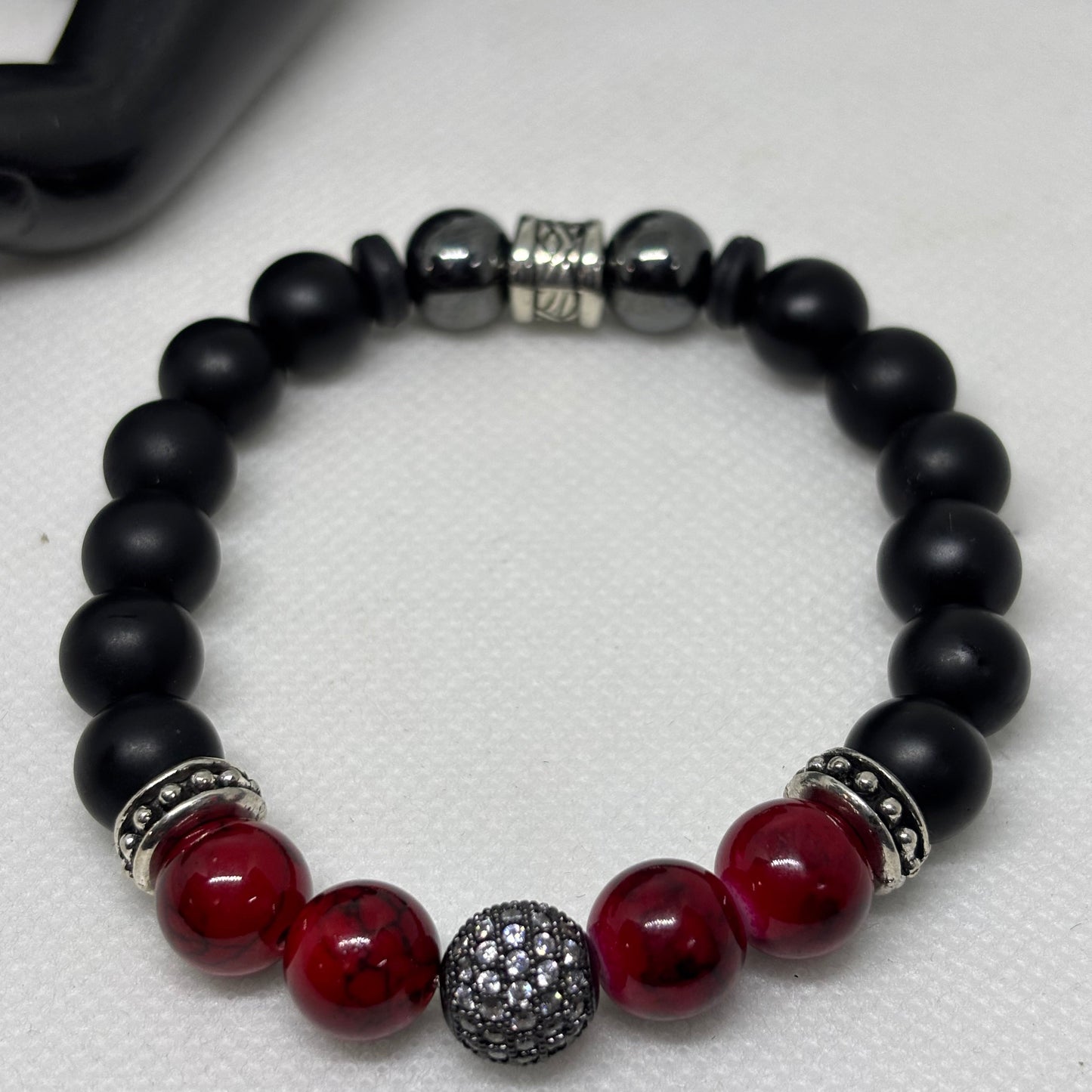 Red Stone Power Bracelet for Men (Energy & Strength Beads)