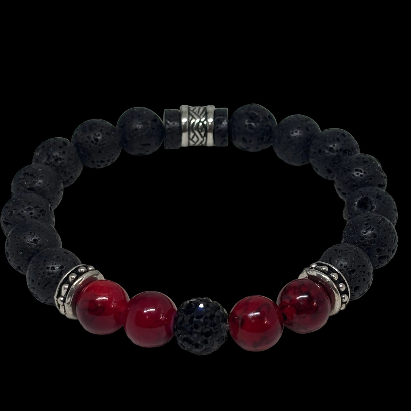 Men’s Lava Beaded Red Bracelet