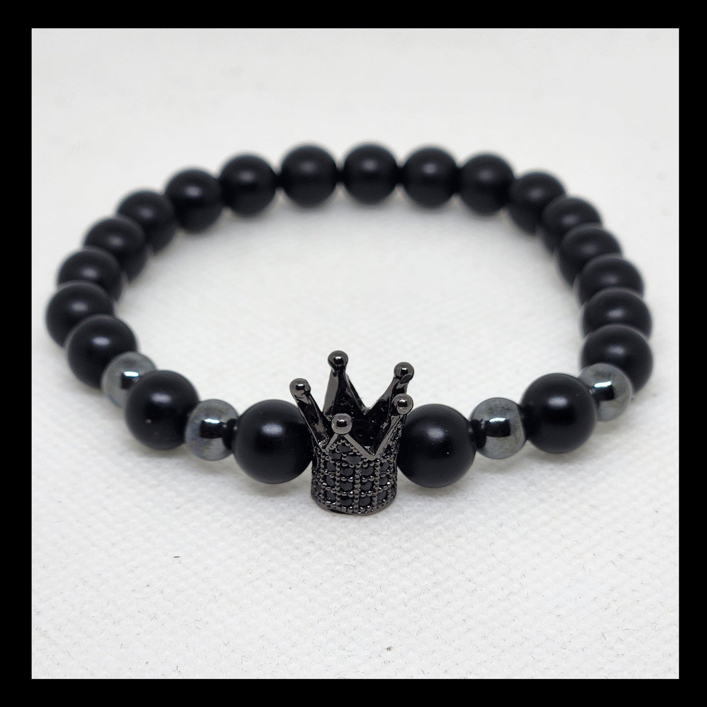 Matte Black Onyx Bracelet for Men (Luxury Minimalist Style)