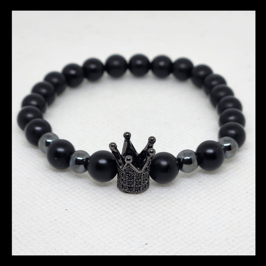 Matte Black Onyx Bracelet for Men (Luxury Minimalist Style)