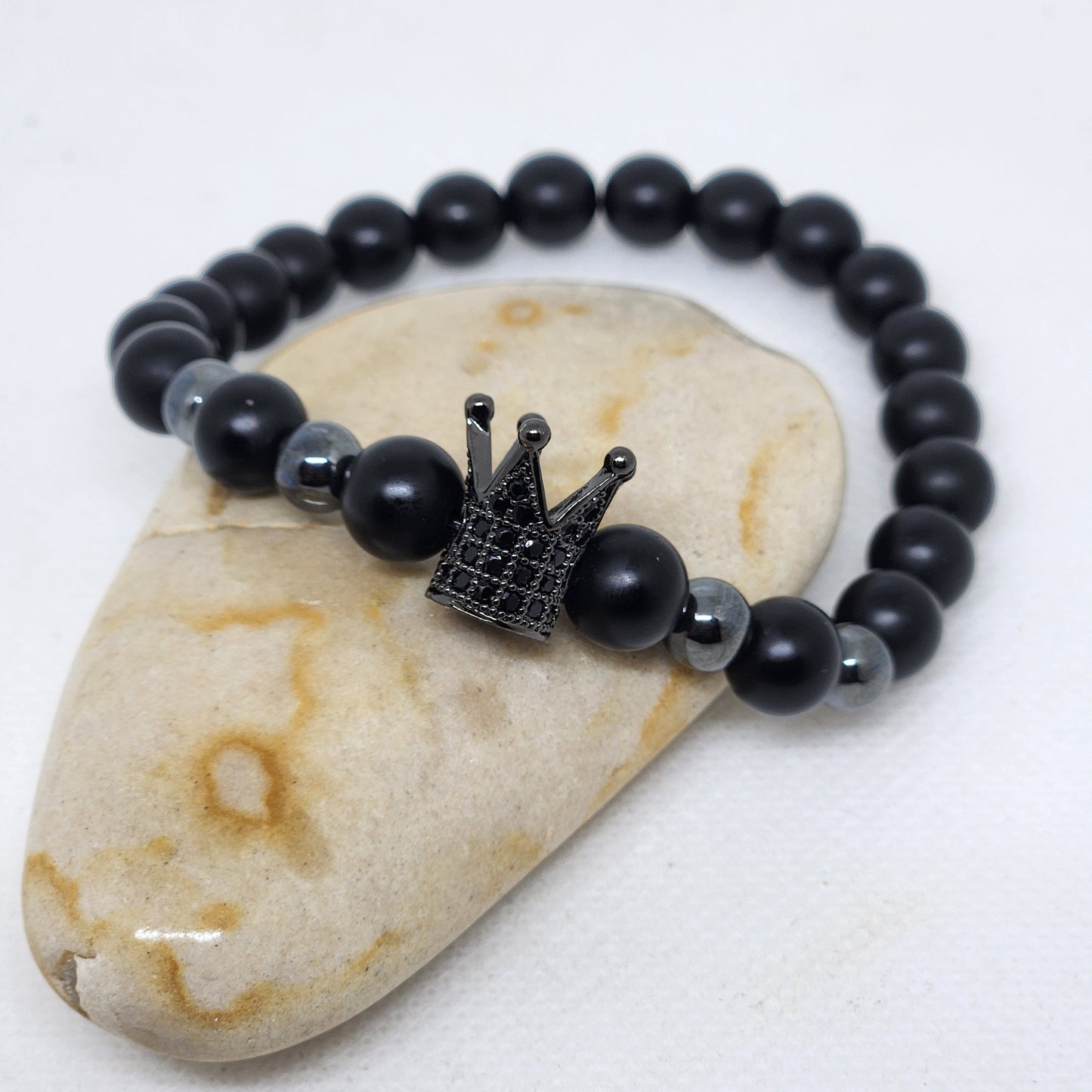 Matte Black Onyx Bracelet for Men (Luxury Minimalist Style)