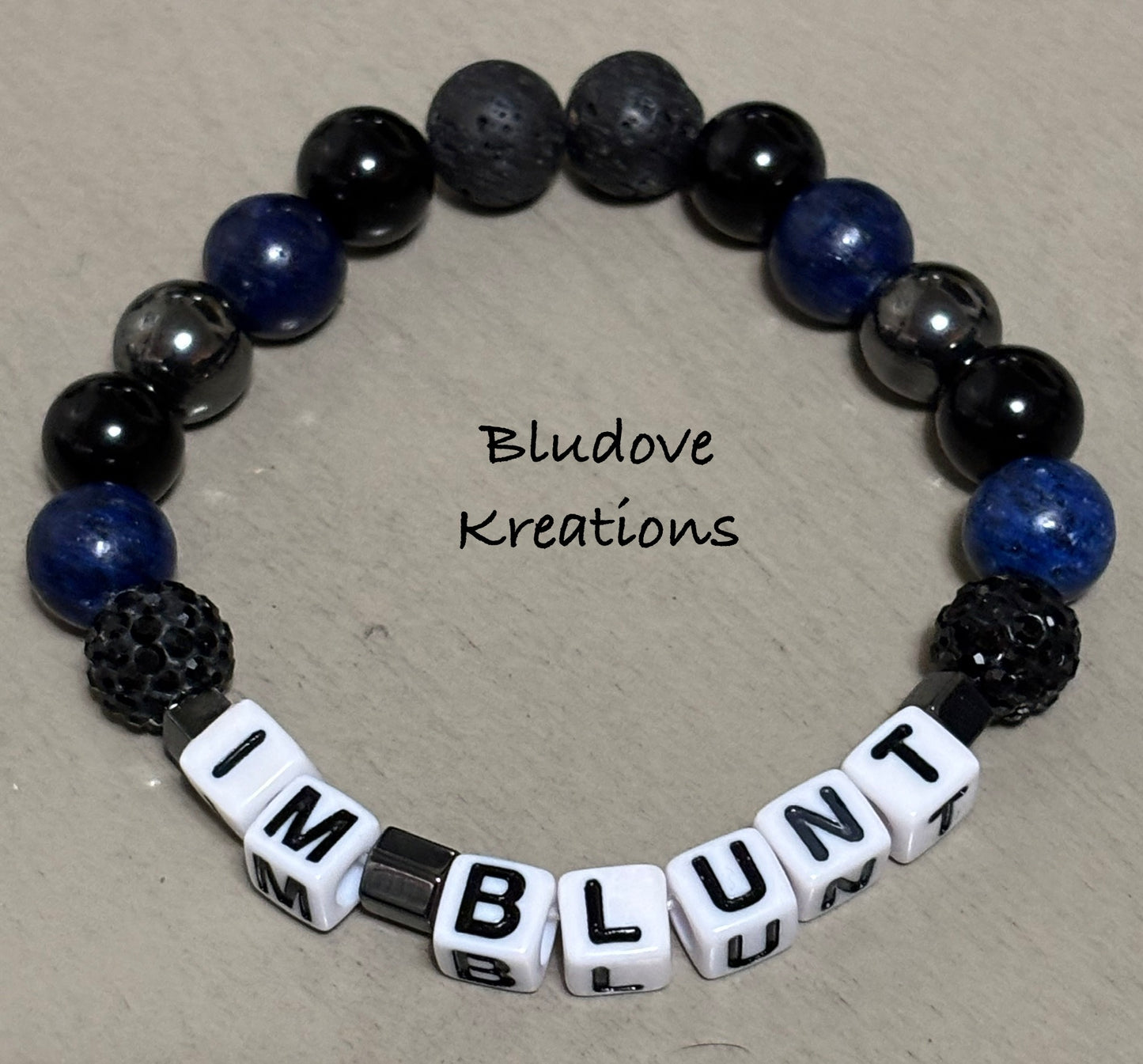 Instagram/Facebook Unisex Custom Name Bracelet 10mm bead size