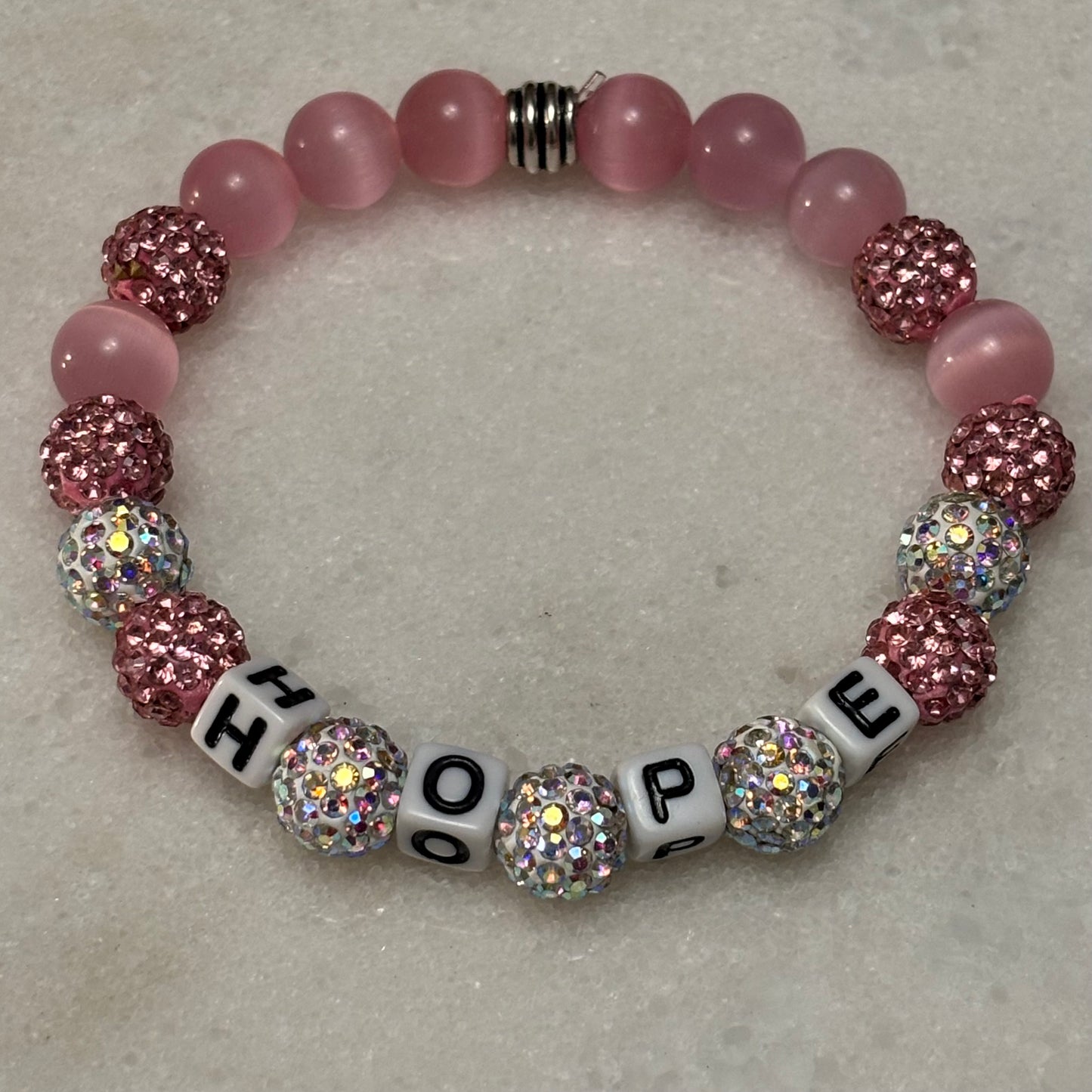 Instagram/Facebook Unisex Custom Name Bracelet 10mm bead size