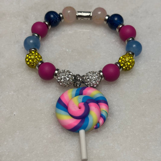 Candy Swirl Lollipop Charm Bracelet