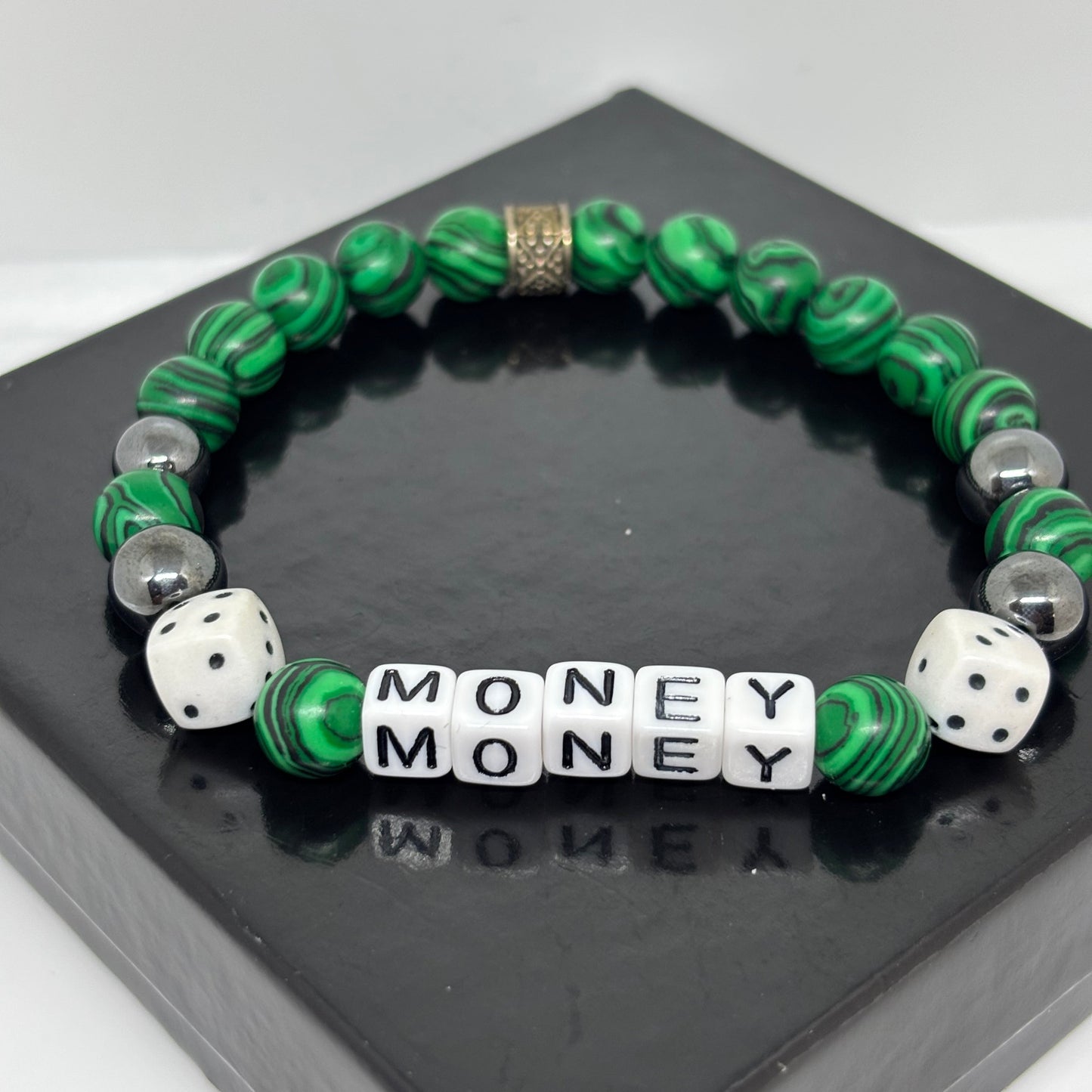 Instagram/Facebook Unisex Custom Name Bracelet 8mm bead size