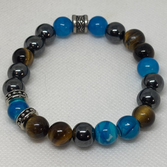 Light Blue Bead Bracelet for Men (Calm & Relaxation Stone)