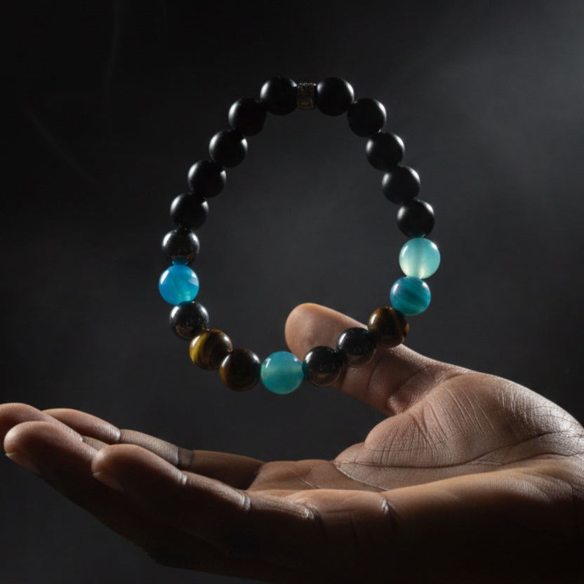 Light Blue Bead Bracelet for Men (Calm & Relaxation Stone)