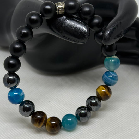 Light Blue Bead Bracelet for Men (Calm & Relaxation Stone)
