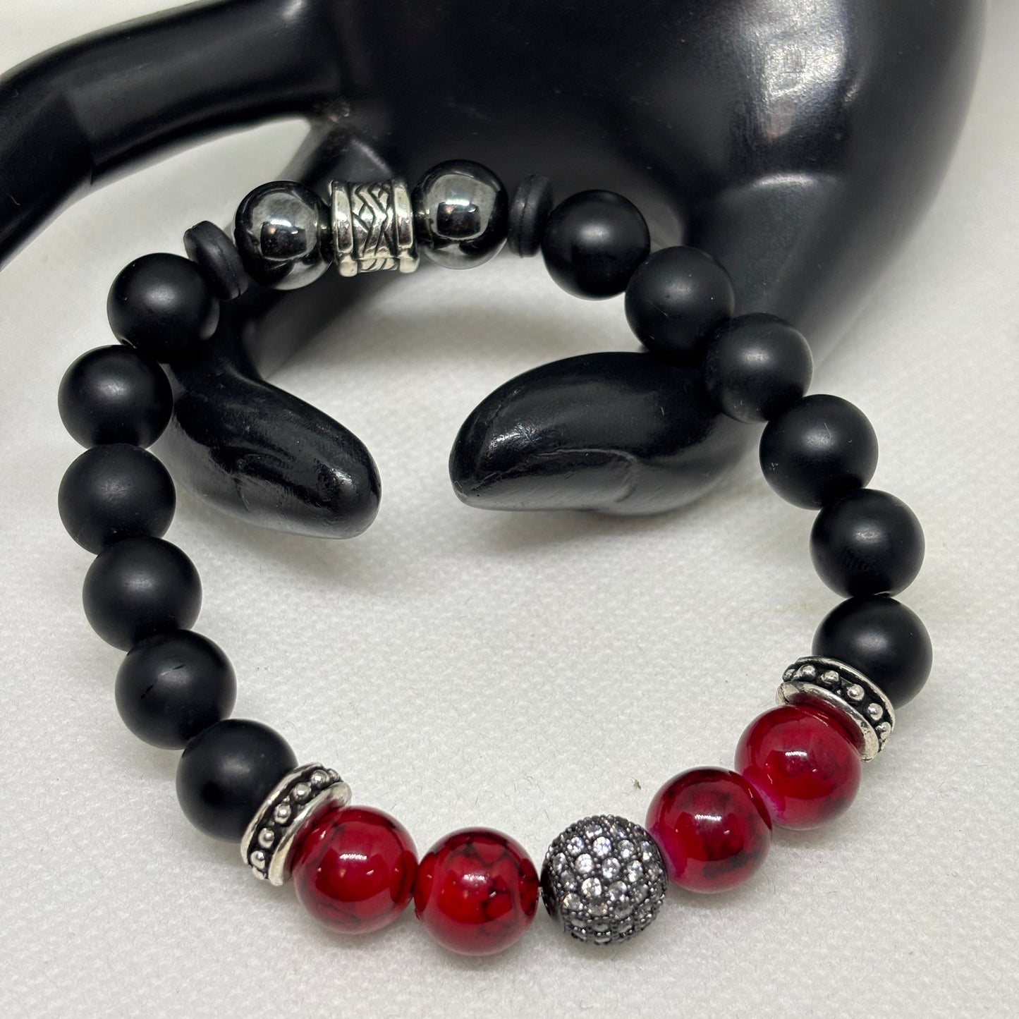 Red Stone Power Bracelet for Men (Energy & Strength Beads)