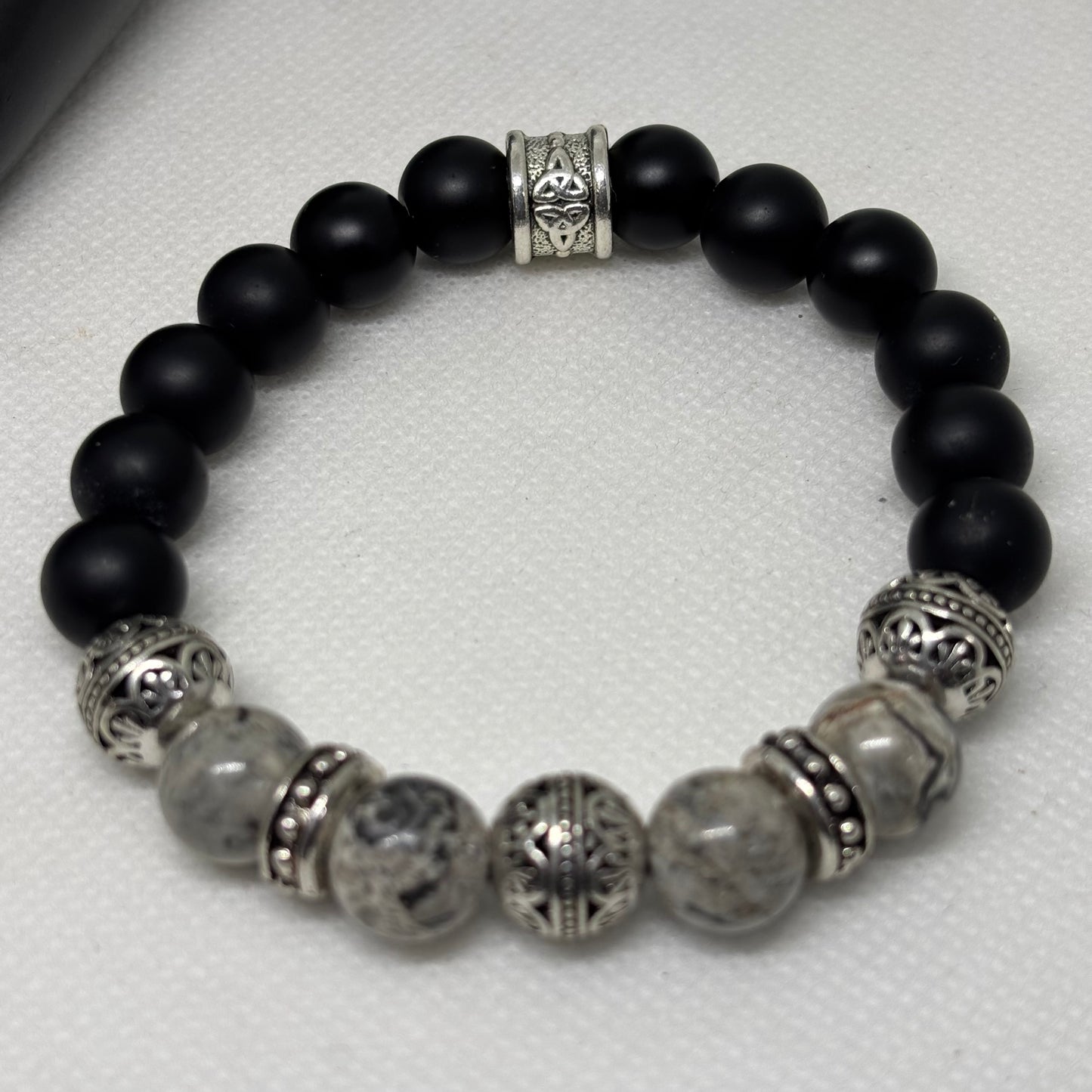 Men’s Midnight Matte Marble Bracelet