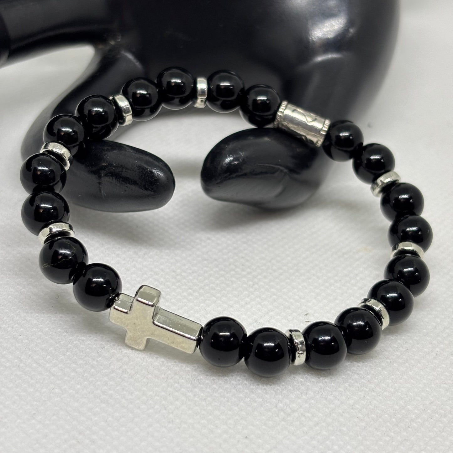 Women's Midnight Cross Beaded Bracelet