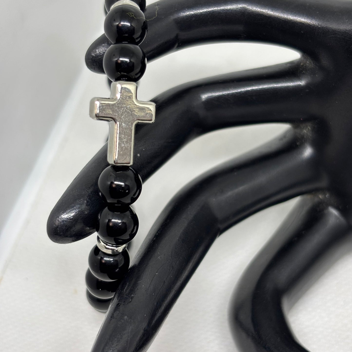 Women's Midnight Cross Beaded Bracelet