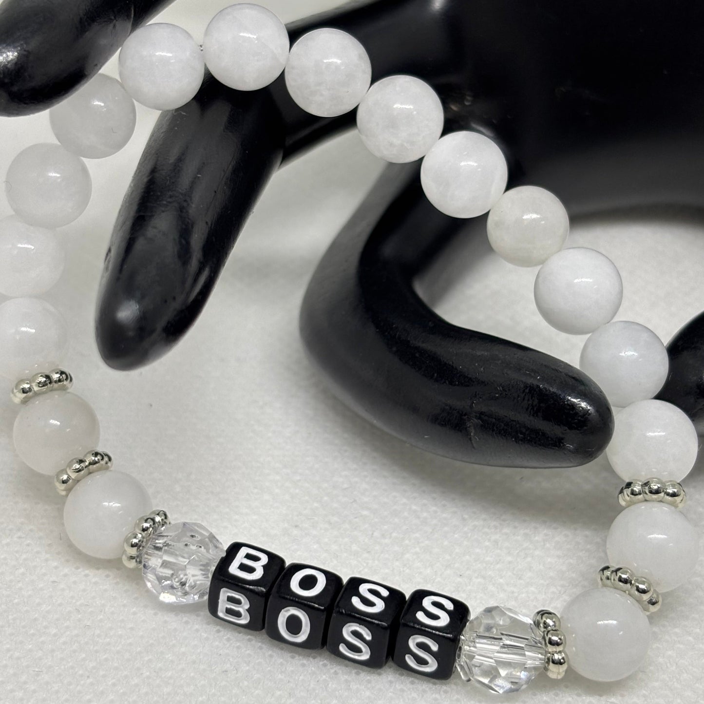 Instagram/Facebook Unisex Custom Name Bracelet 10mm bead size
