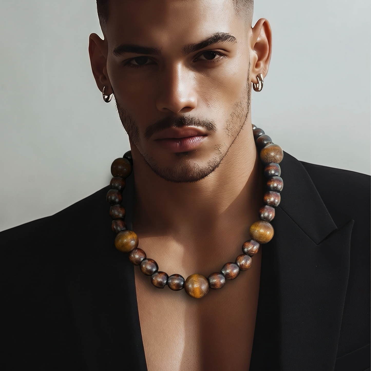 Unisex Wooden Necklace Set