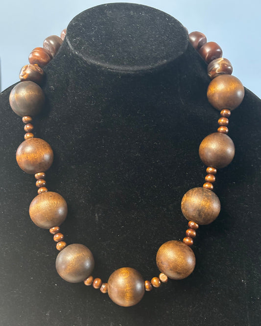 Bold Earth Wooden Beaded Necklace
