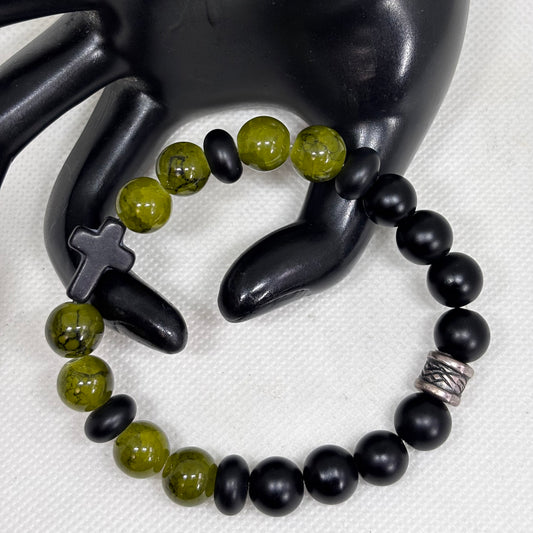 Faith Olive Matte Cross